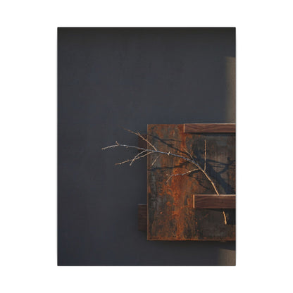 Ma Rust Patina Canvas Art - Dark Japandi Dark Texture