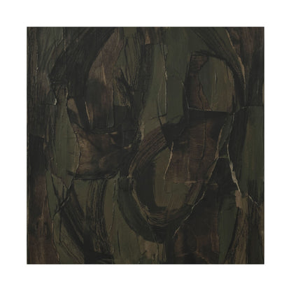 Mixed Media Dark Japandi Textured Canvas Art