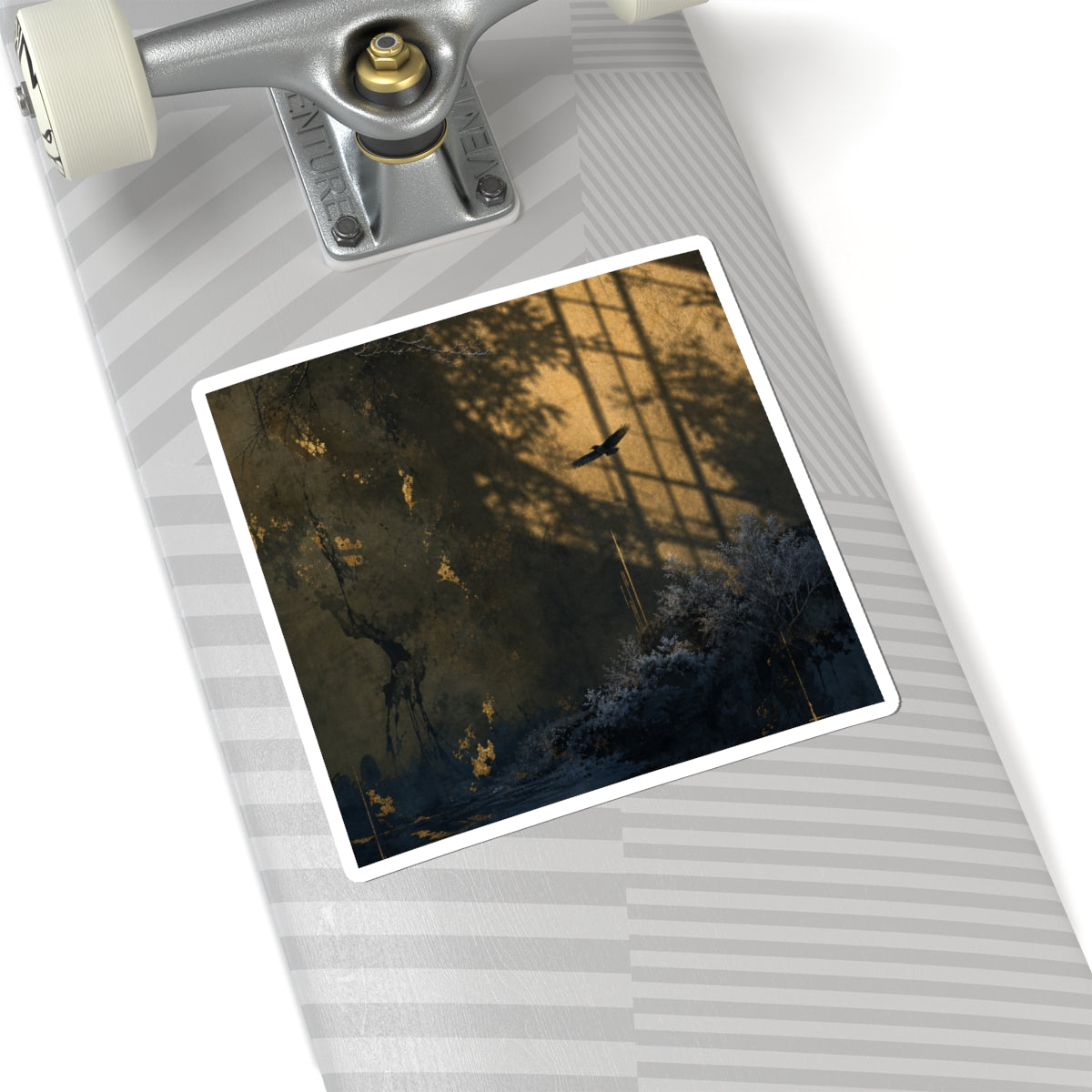 Bold Shadow Play Sticker - Charcoal Ink Dark Japandi