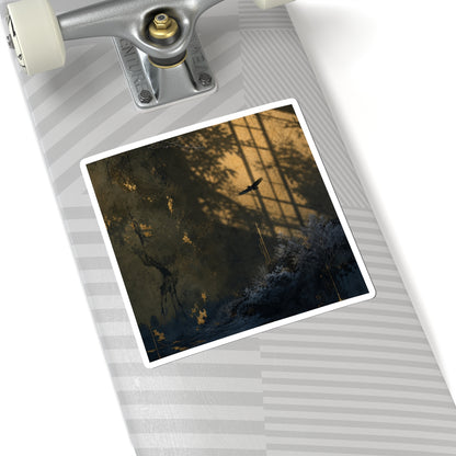 Bold Shadow Play Sticker - Charcoal Ink Dark Japandi