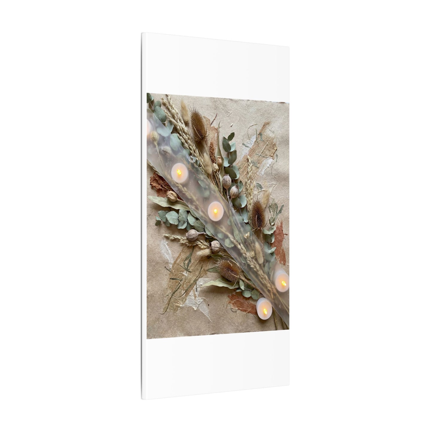 Candlelight Dried Flowers Canvas Art - Japandi Kanso