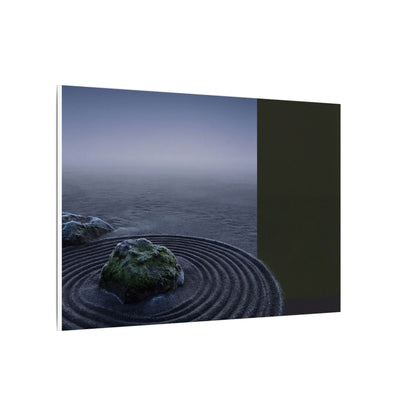 Ma Rock Garden Canvas Art - Dark Japandi Moody Minimal
