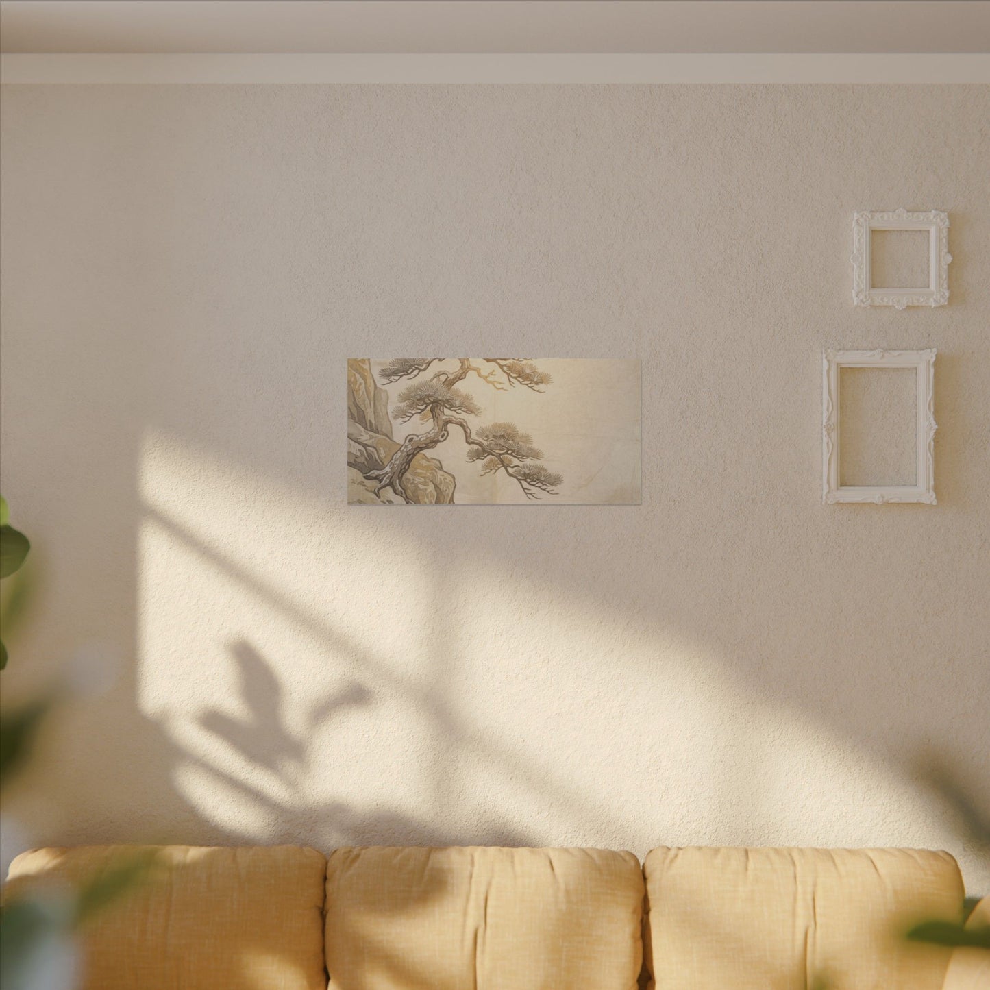 Winter Pine Tree Japanese Pattern Canvas Art | Elegant Decor
