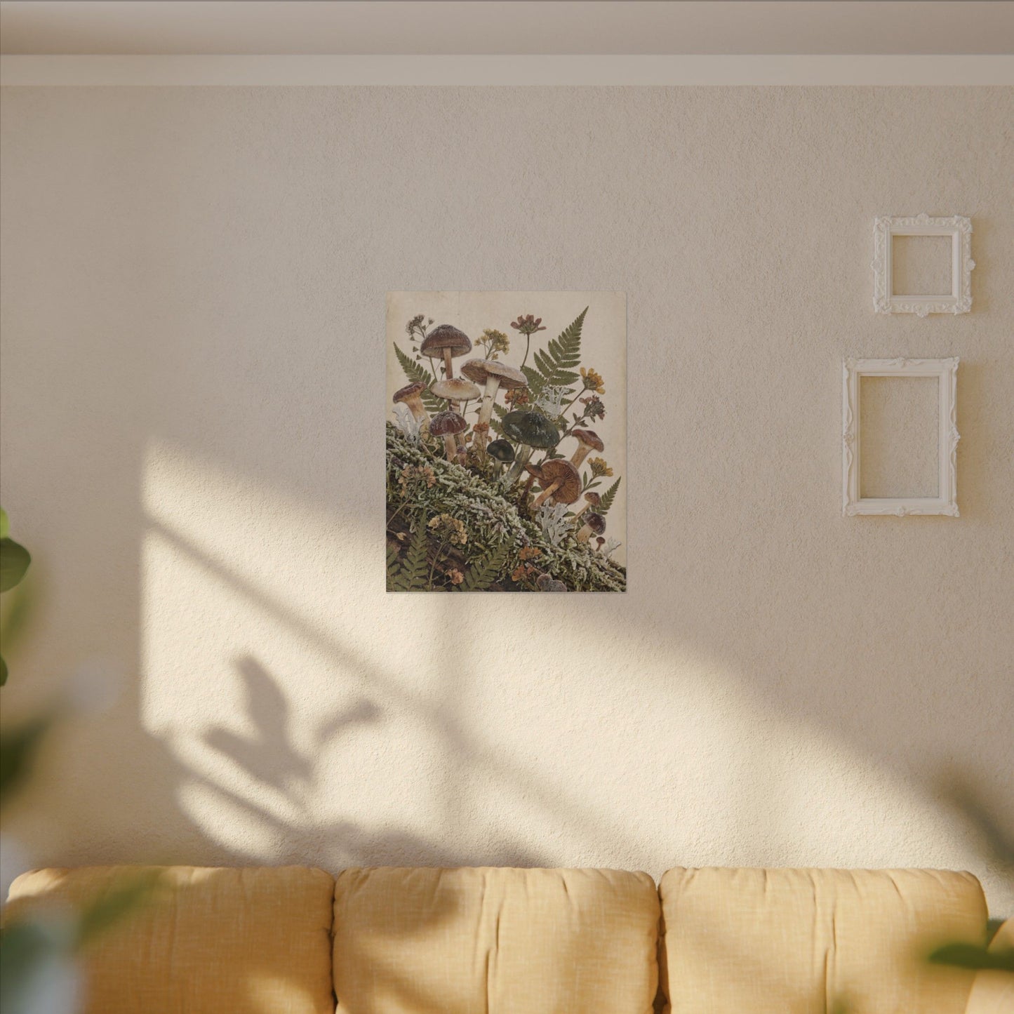 Winter Wild Mushrooms Herbarium Canvas Art | Enchanting Decor