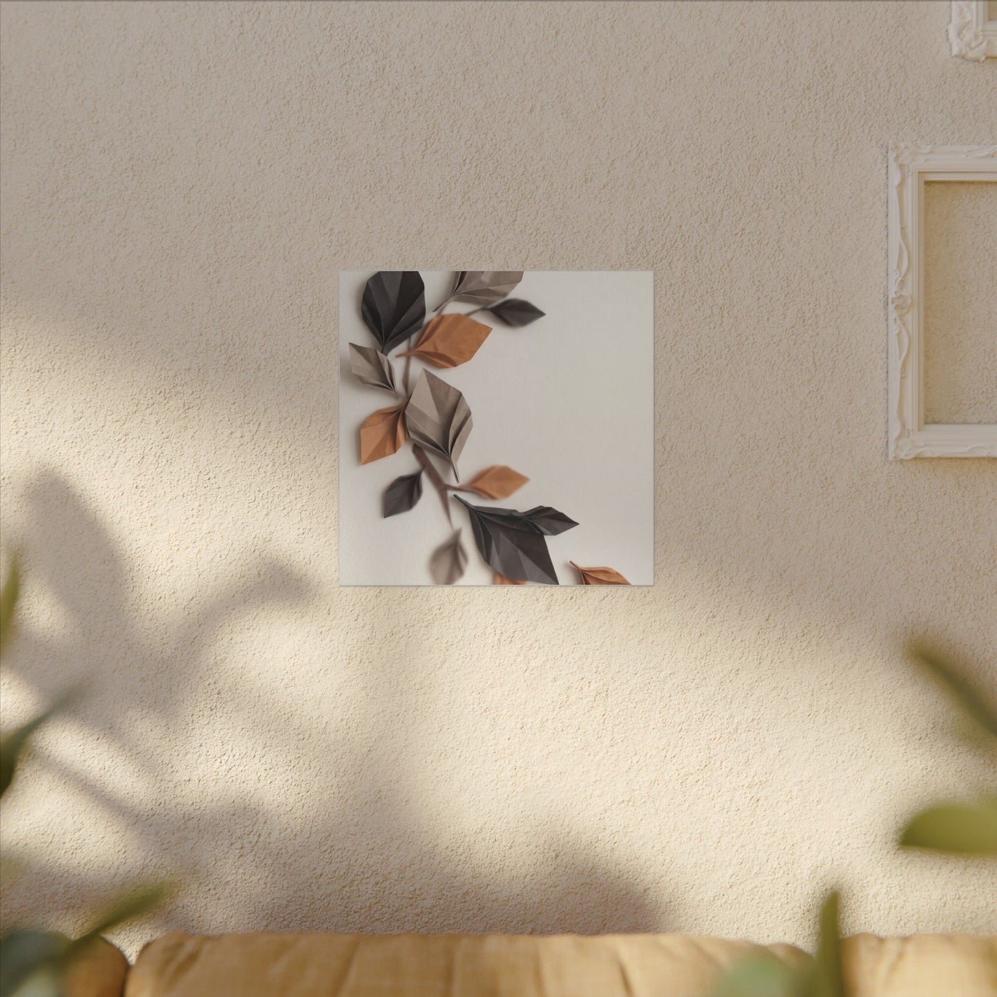 Paper Fold Autumn Canvas Art | Japandi Earthy Design