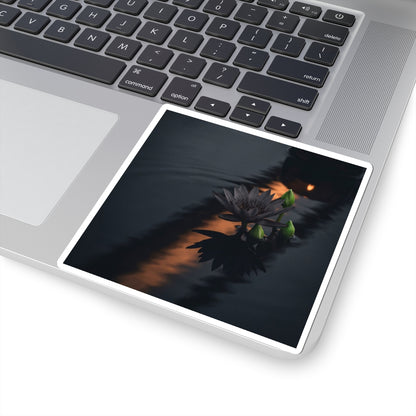 Seijaku Lotus Flower Sticker - Dark Japandi Shadow Zen