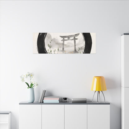 Spring Torii Gate Enso Canvas Art | Tranquil Decor