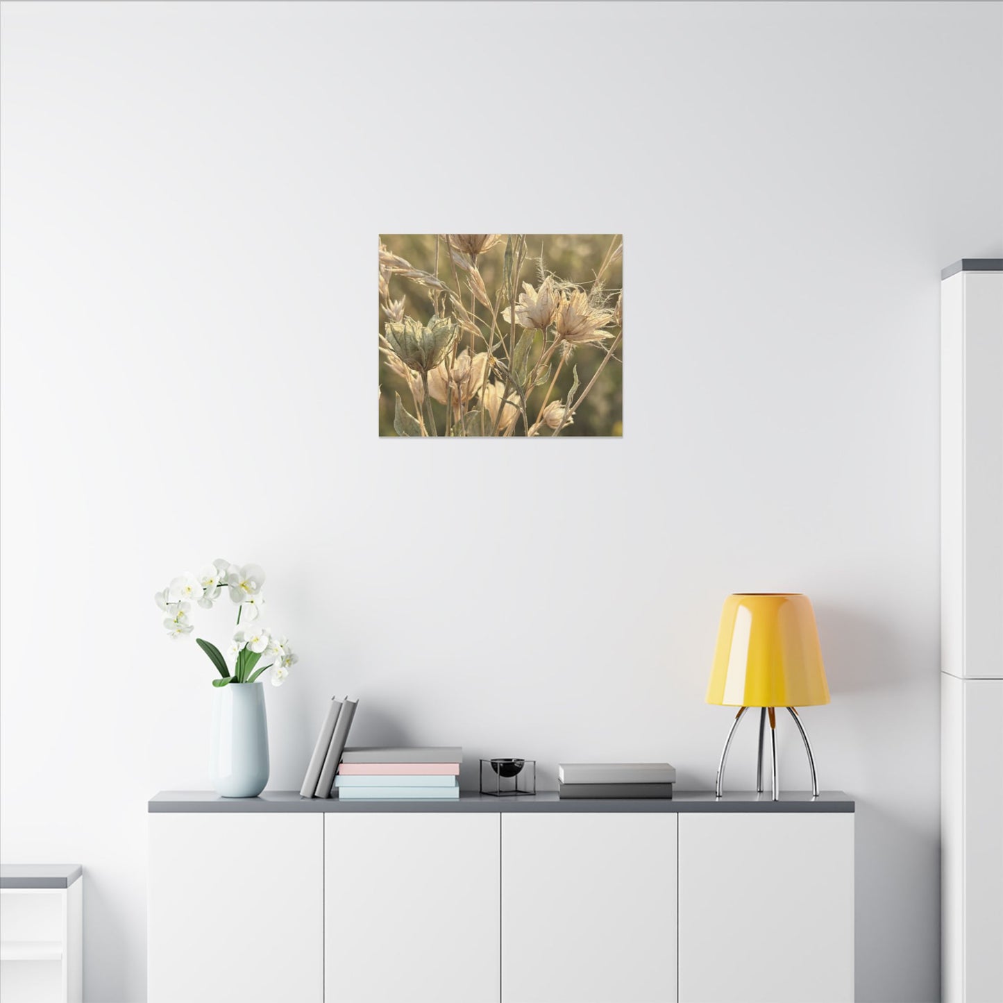 Summer Dried Flowers Minimal Line Canvas Art | Cozy Decor