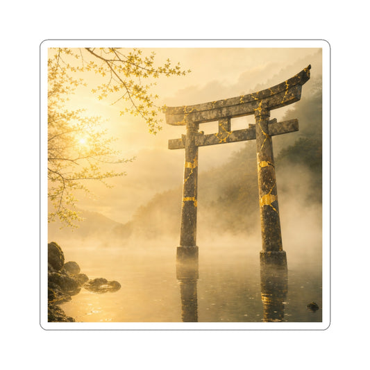Torii Gate Broken Beauty Sticker | Resilient Kintsugi Art