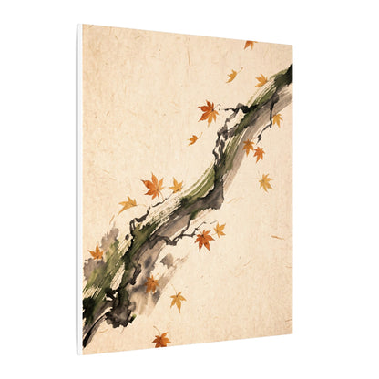 Ink Brushstroke Autumn Canvas Art | Zen Calm Design