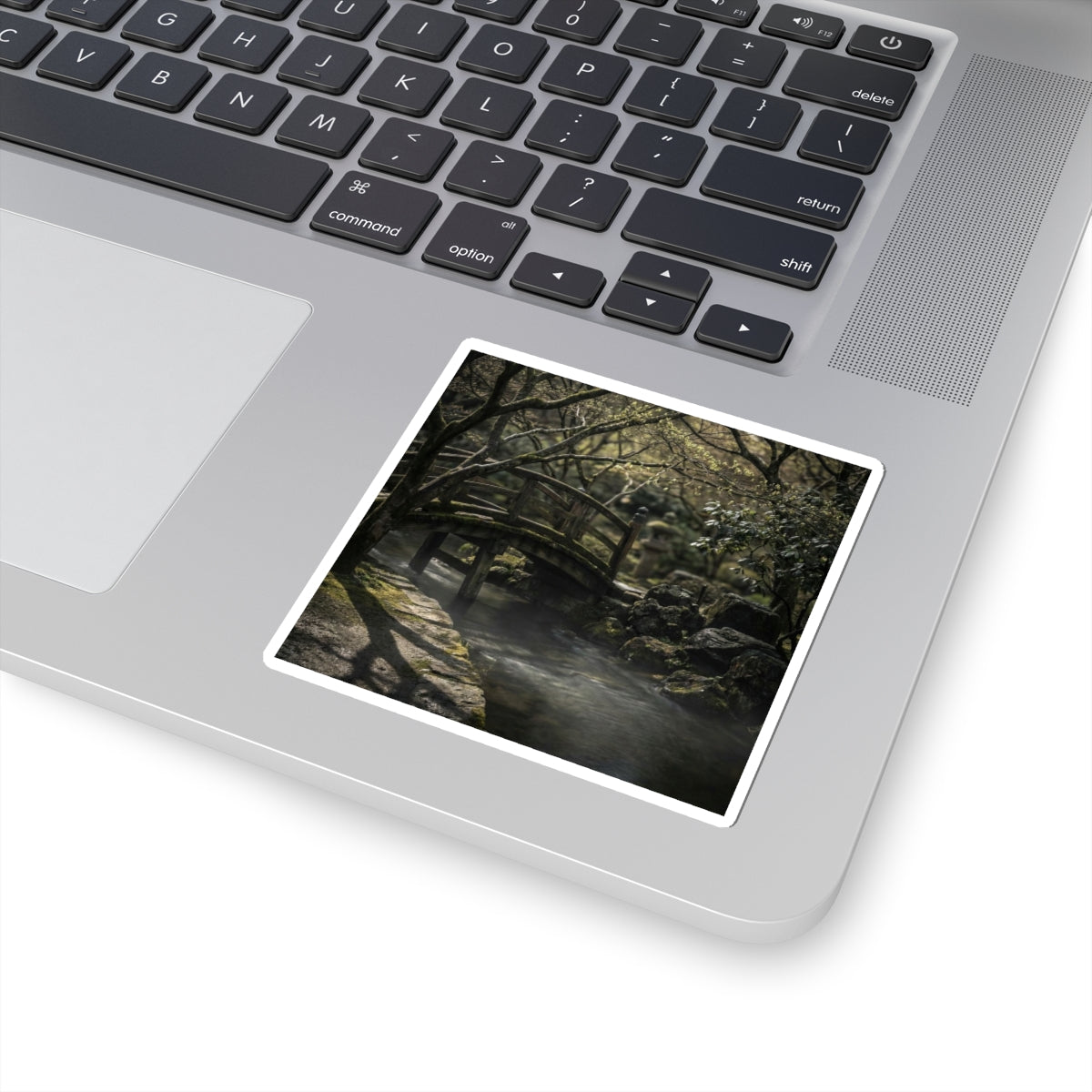 Wooden Bridge Shadow Zen Sticker | Bold Dark Japandi Art