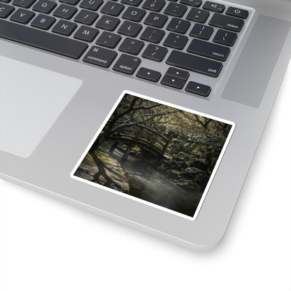 Wooden Bridge Shadow Zen Sticker | Bold Dark Japandi Art