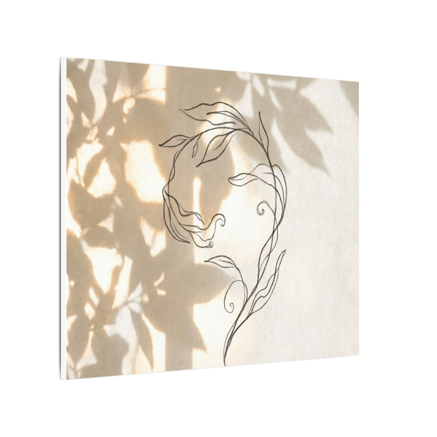 Warm Shoji Screen Canvas Art - Minimal Line Japandi