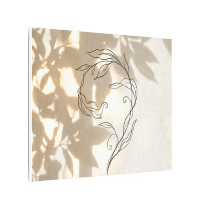 Warm Shoji Screen Canvas Art - Minimal Line Japandi