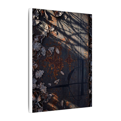 Shibui Rust Patina Canvas Art - Dark Japandi Charcoal Ink