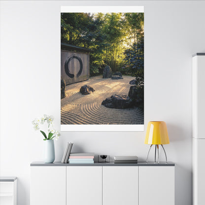 Rock Garden Enso Canvas Art | Tranquil Zen Art
