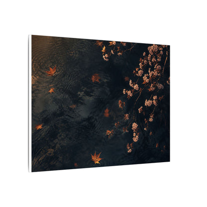 Golden Hour Cherry Blossom Canvas Art - Dark Japandi Kanso