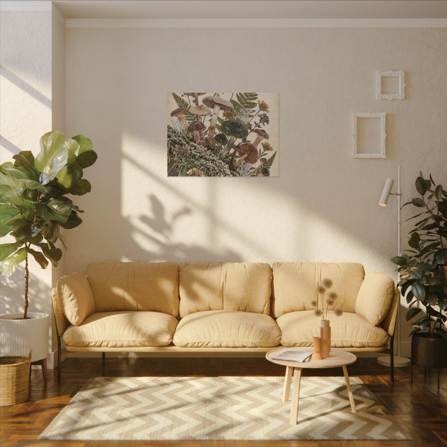 Winter Wild Mushrooms Herbarium Canvas Art | Enchanting Decor