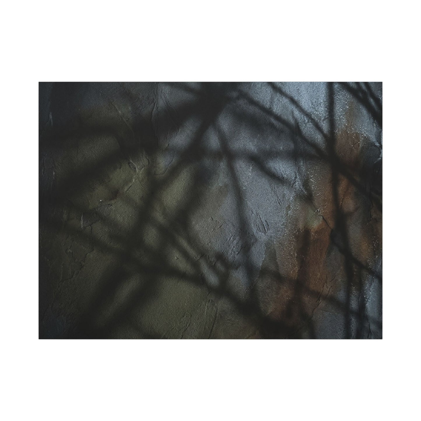Shadow Play Dark Texture Canvas Art | Sophisticated Dark Japandi Art