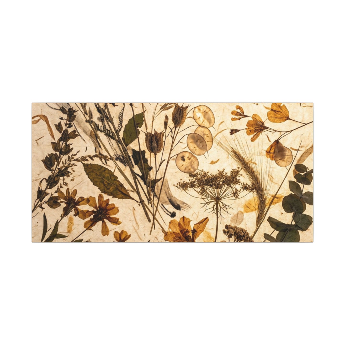 Dried Flowers Summer Canvas Art | Japandi Neutral Design