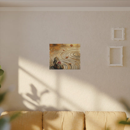 Autumn Rock Garden Watercolor Canvas Art | Neutral Decor