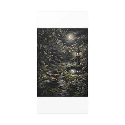 Kintsugi Moonlit Garden in Dappled | Gold Repair Canvas Art