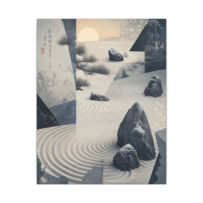 Seijaku Rock Garden Canvas Art - Zen Ukiyo E Inspired