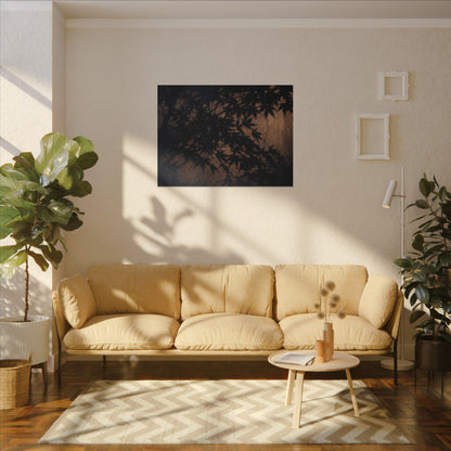 Shadow Play Autumn Canvas Art | Dark Japandi Atmospheric Design