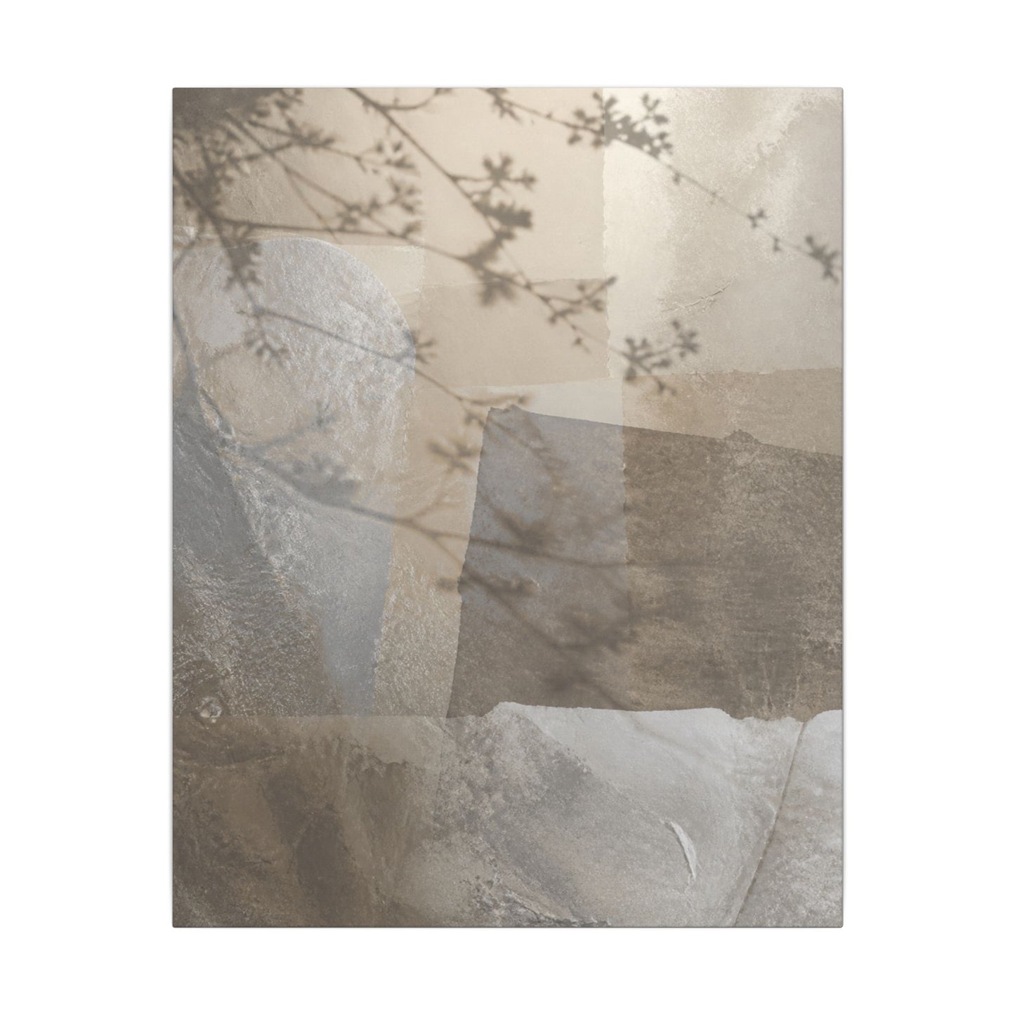 Neutral Shadow Play Canvas Art - Texture Japandi