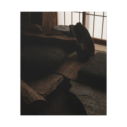 Dark Japandi Shadow Zen Canvas Art