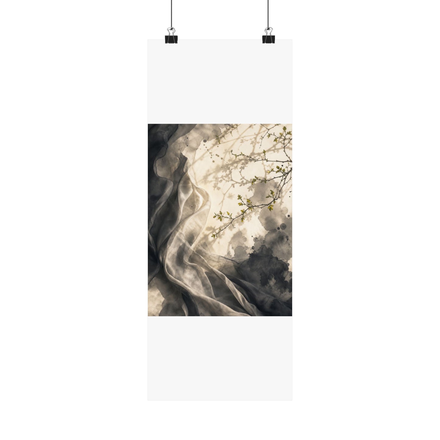 Silk Drape Spring Wall Art Print | Japandi Earthy Design