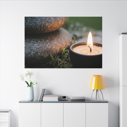 Warm River Stones Canvas Art - Japanese Pattern Japandi