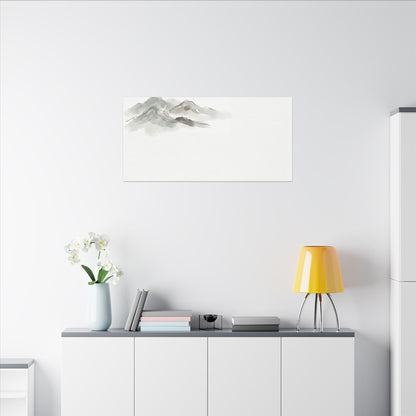 Winter Mountain Mist Minimal Line Canvas Art | Elegant Decor