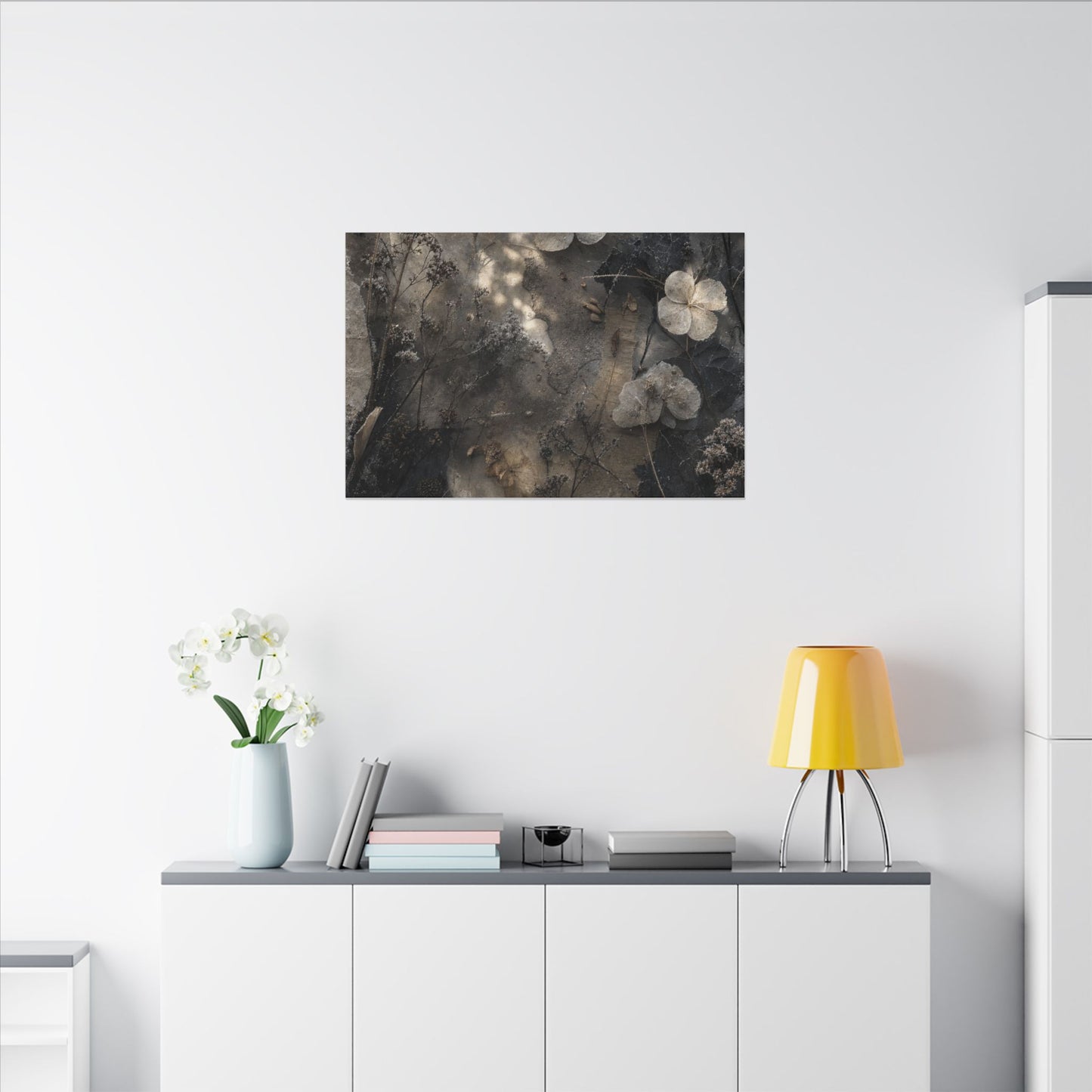 Winter Dried Flowers Texture Canvas Art | Elegant Decor