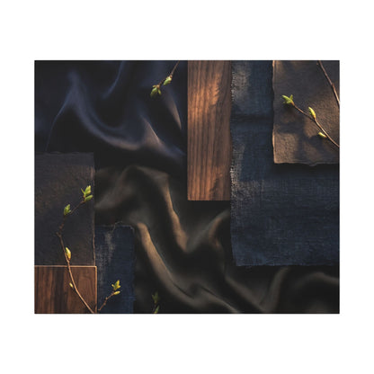 Silk Drape Spring Canvas Art | Dark Japandi Moody Design