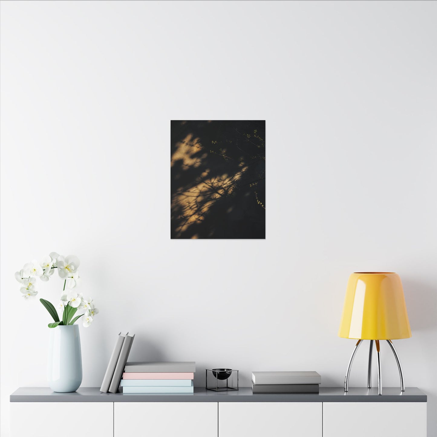Moody Shadow Play Canvas Art - Moody Minimal Dark Japandi