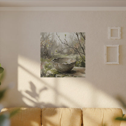 Japandi Ceramic Bowl in Overcast | Minimal Line Canvas Art