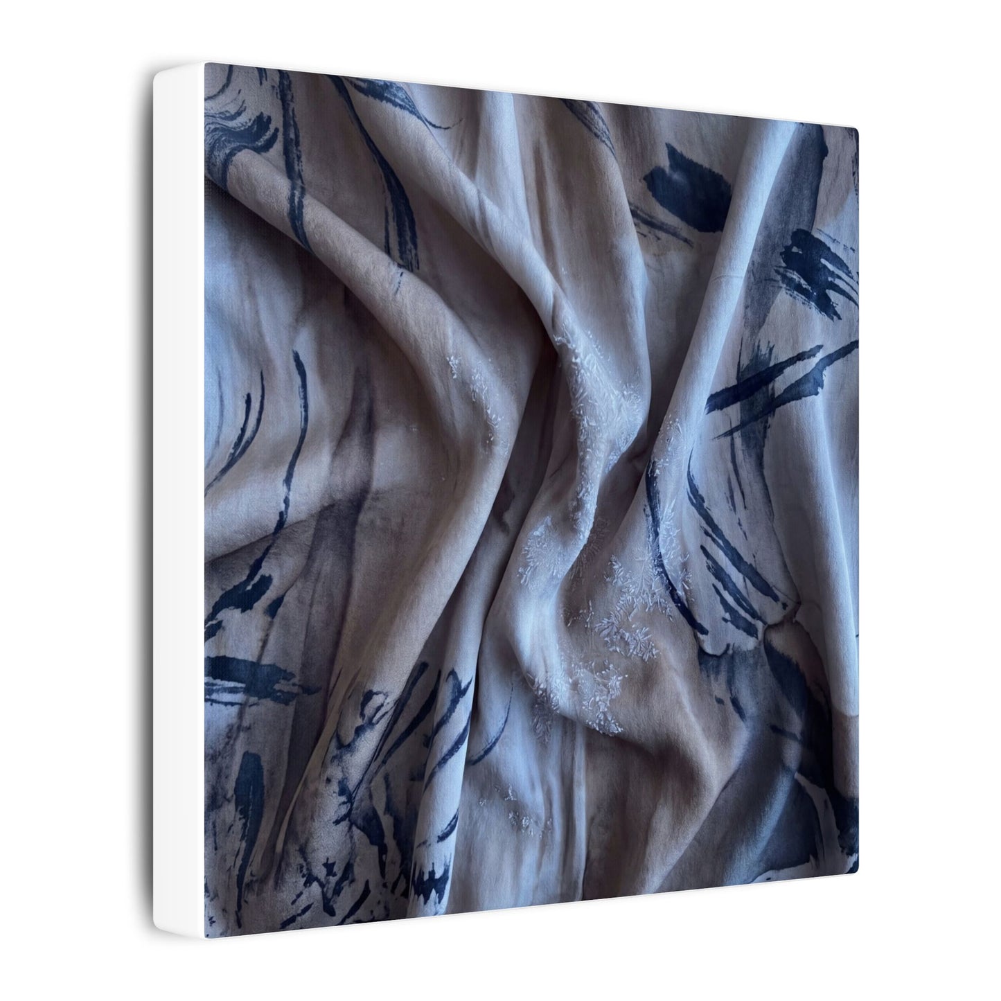 Silk Drape Winter Canvas Art | Japandi Earthy Design