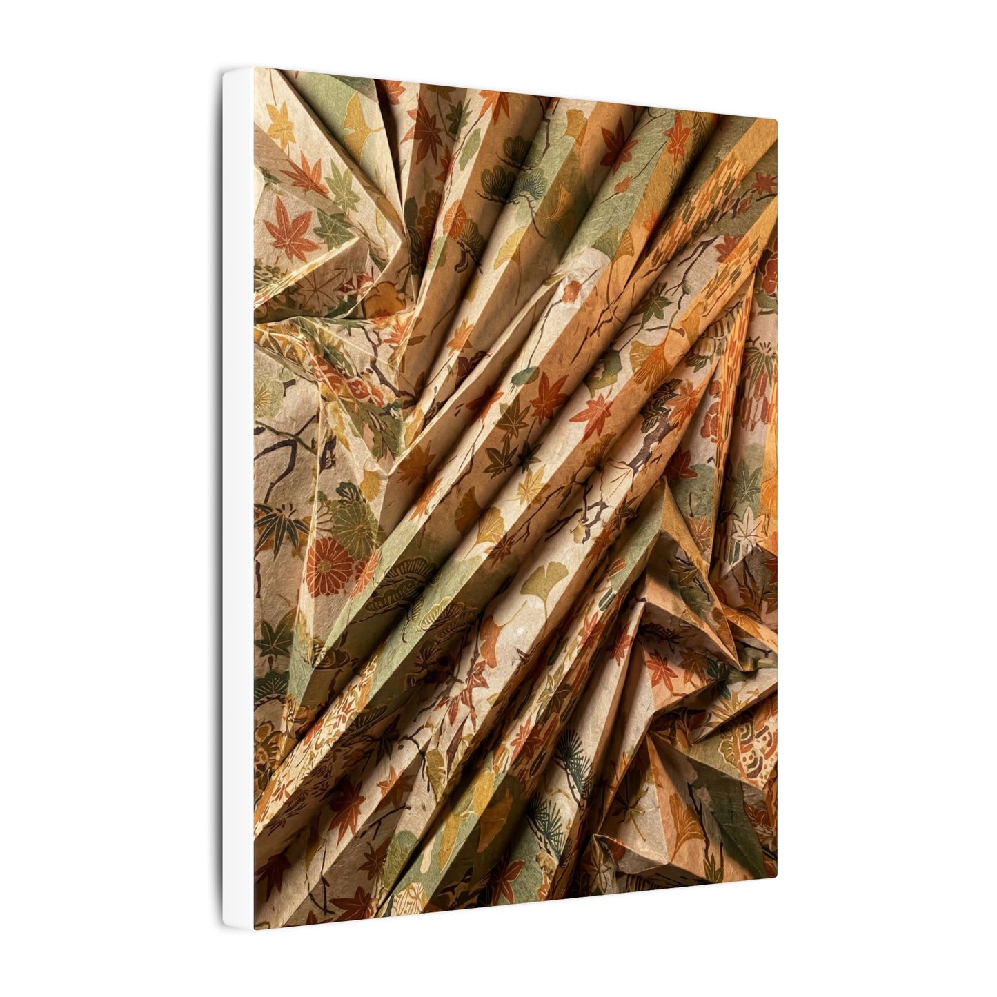 Paper Fold Autumn Canvas Art | Japandi Earthy Design