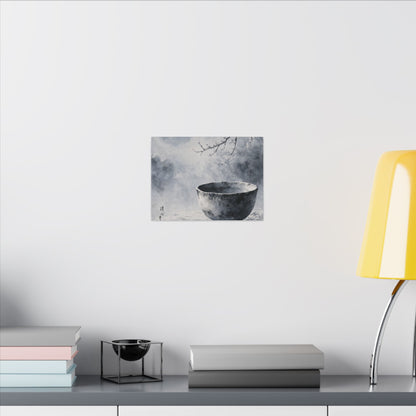 Seijaku Ceramic Bowl Canvas Art - Zen Sumi E