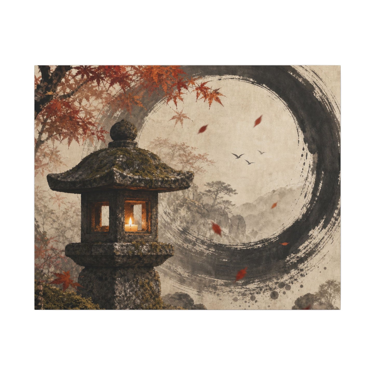 Ma Stone Lantern Canvas Art - Zen Enso
