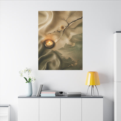 Silk Drape Japanese Pattern Canvas Art | Warm Japandi Art