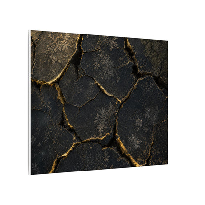 Cracked Earth Canvas Art | Winter Dark Japandi Shadow Zen Art