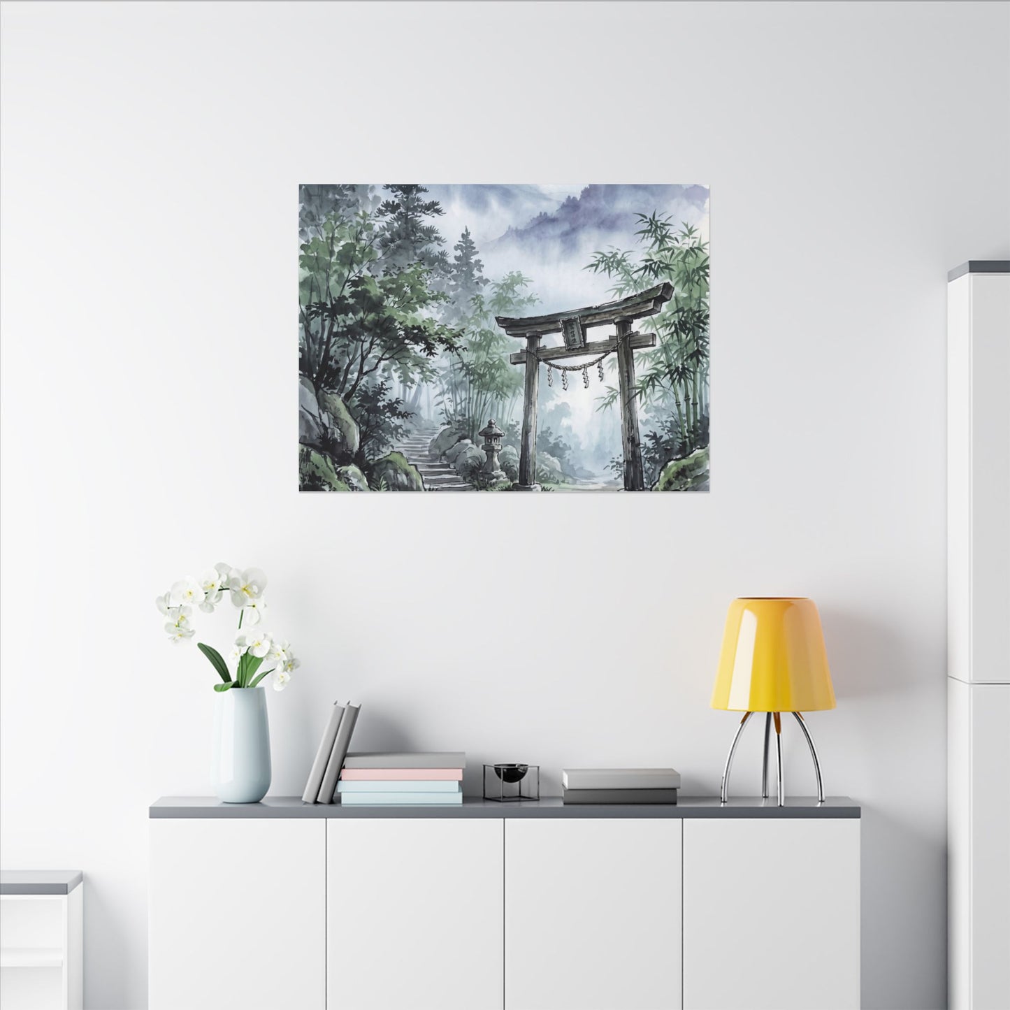 Moonlight Torii Gate Canvas Art - Zen Fukinsei