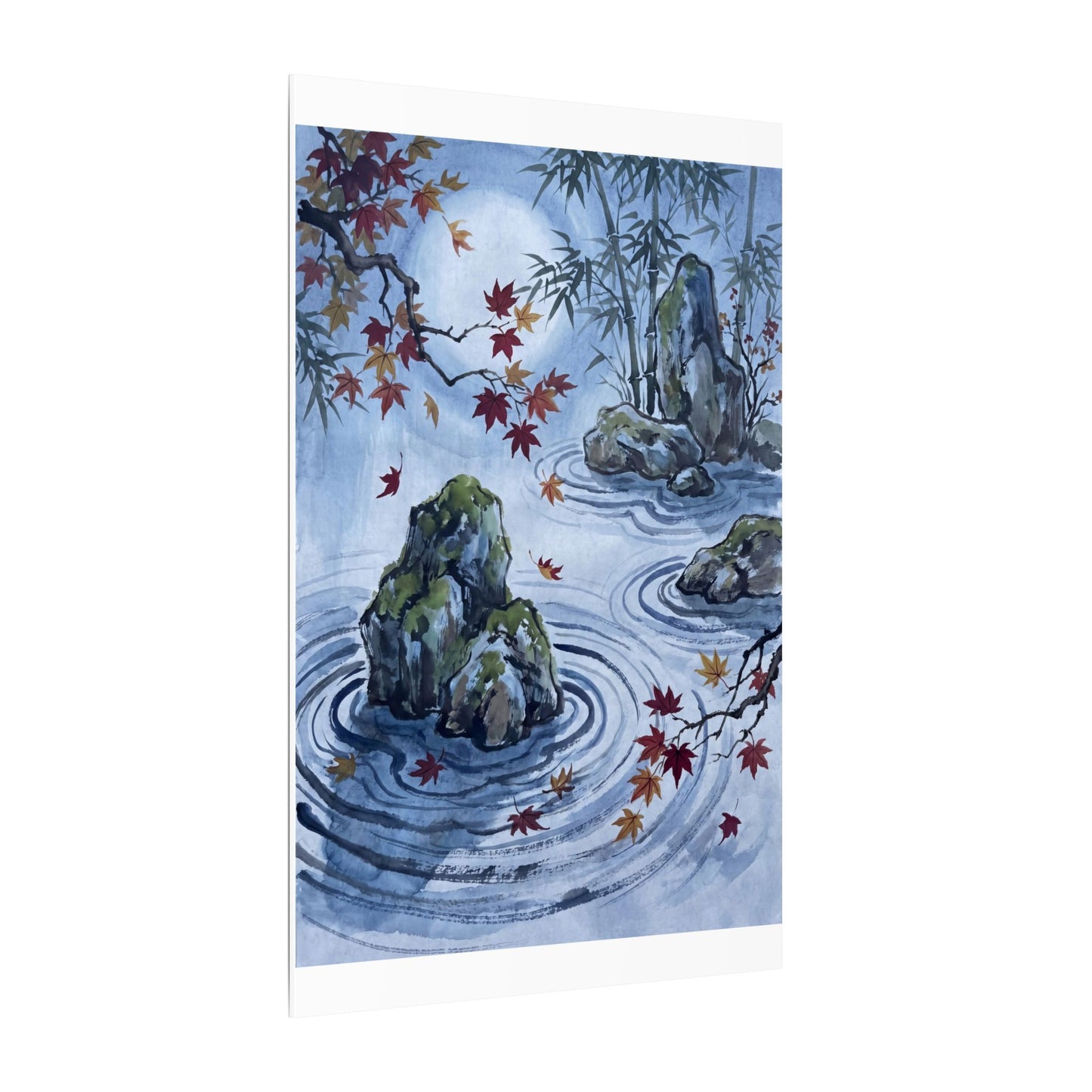 Rock Garden Autumn Canvas Art | Zen Tranquil Design