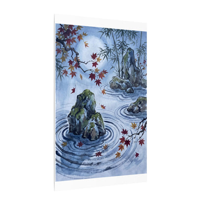 Rock Garden Autumn Canvas Art | Zen Tranquil Design