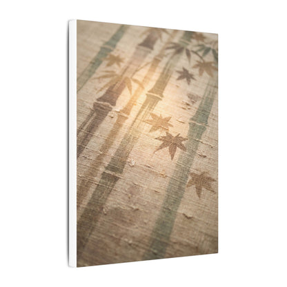 Autumn Bamboo Grove Japanese Pattern Canvas Art | Neutral Decor