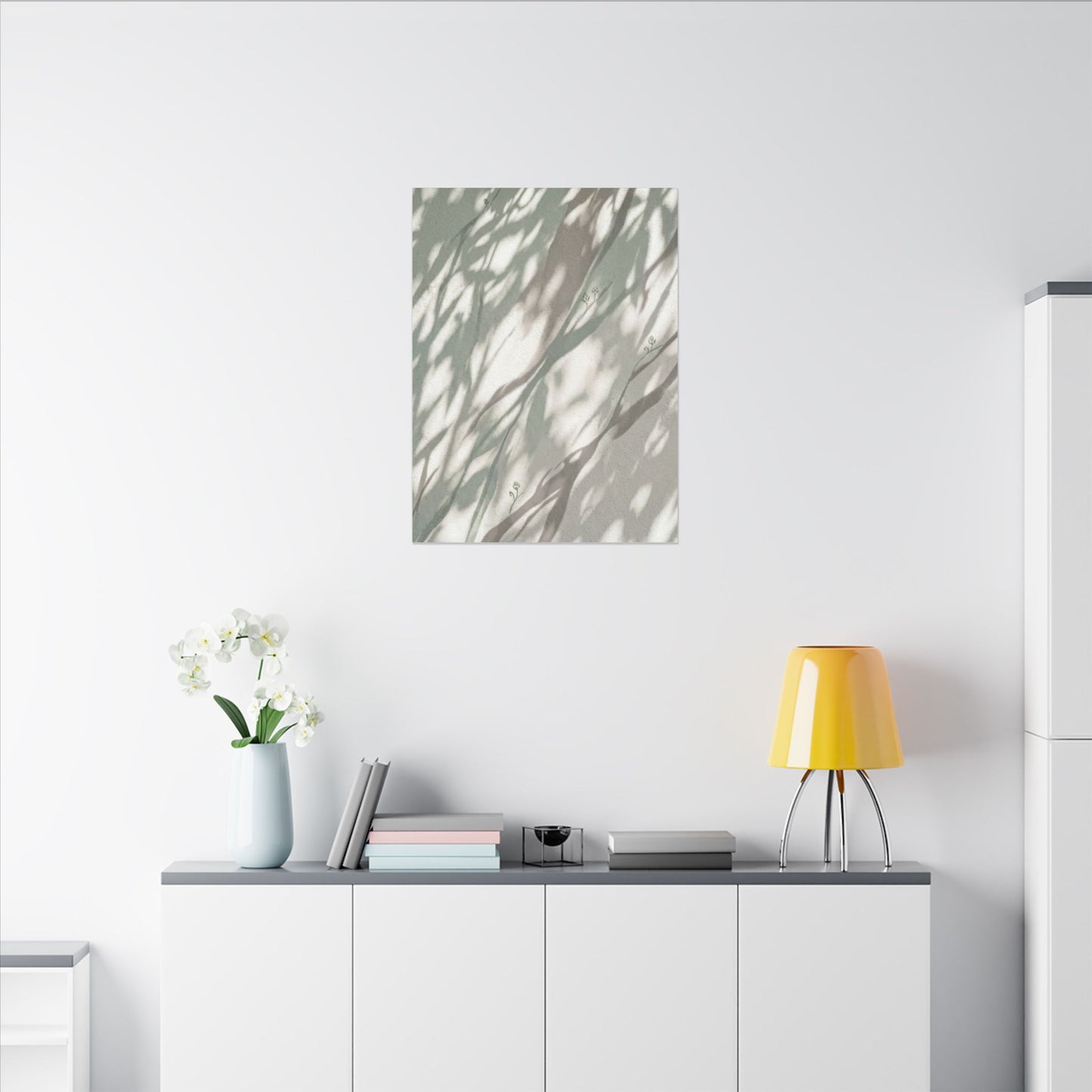 Japandi Shadow Play in Dappled | Japanese Pattern Canvas Art