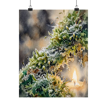 Fukinsei Moss Close Up Wall Art Print - Japandi Watercolor