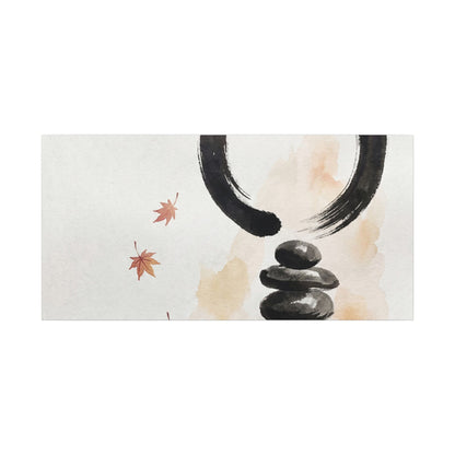 River Stones Canvas Art | Autumn Zen Enso Art